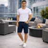 Bermuda Sarja Masculina Esporte Fino Premium Azul Marinho