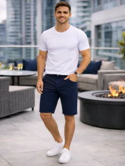 Bermuda Sarja Masculina Esporte Fino Premium Azul Marinho