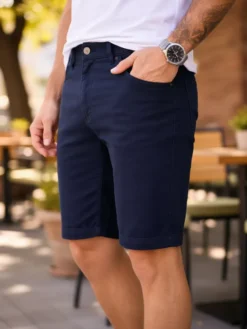 Bermuda Sarja Masculina Esporte Fino Premium Azul Marinho