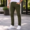 Calça Sarja Masculina Verde Musgo Skinny Casual