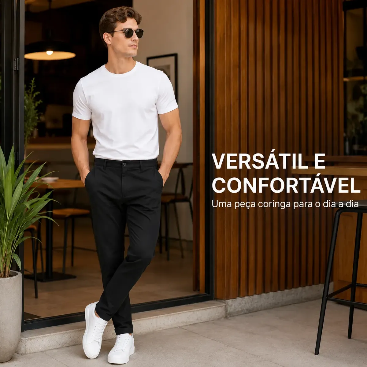 Calça Masculina Sarja Bolso Embutido e Bolso Faca Premium - Imagem 9