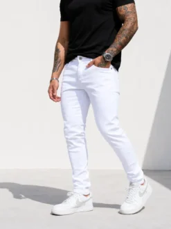 Alternative view of Calça Jeans Branca Masculina Skinny com Elastano Premium