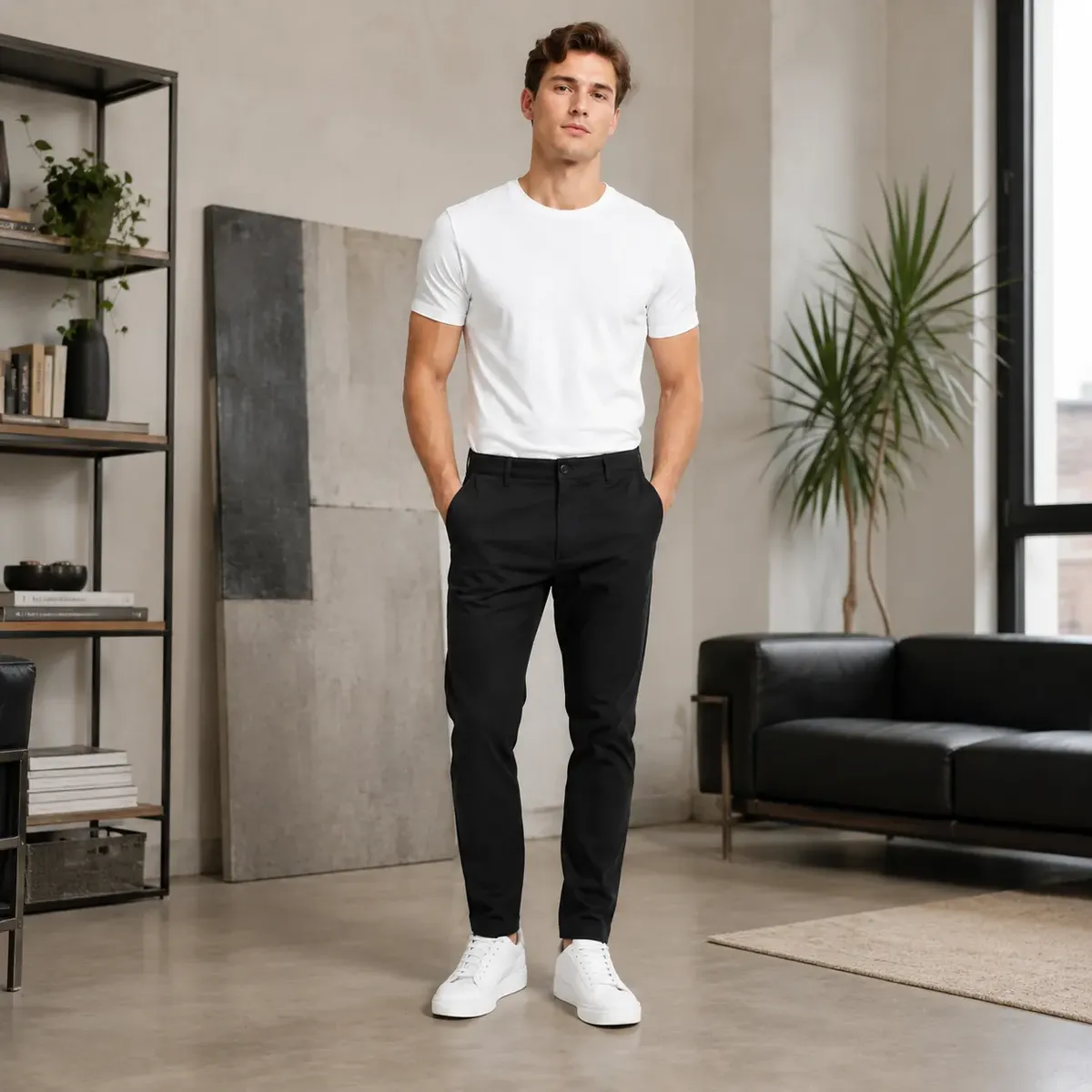 Calça Masculina Sarja Bolso Embutido e Bolso Faca Premium - Imagem 5