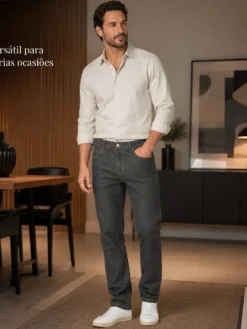 Alternative view of Calça Jeans Tradicional Masculina Premium Dia a Dia Conforto